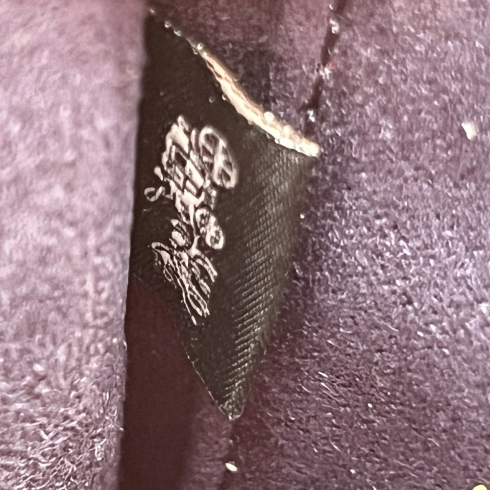 EUC Coach Parker 18 with Scattered Rivets in Blue Gray with Gunmetal Hardware - Picture 9 of 16